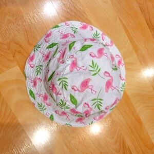 Baby girl sun hat baby bucket hat flamingos